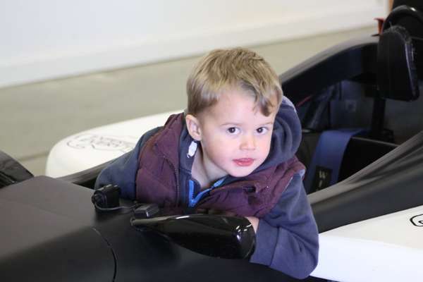 The new Michael Schumacher my Grand son trying out the single seaters at silverstone